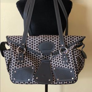 Mia Bossi Tan with Black Polka Dots Diaper Bag